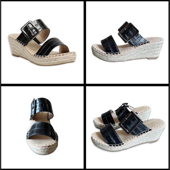 Vintage Havana Robin Wedge Sandals in Black - Picture 14 of 14